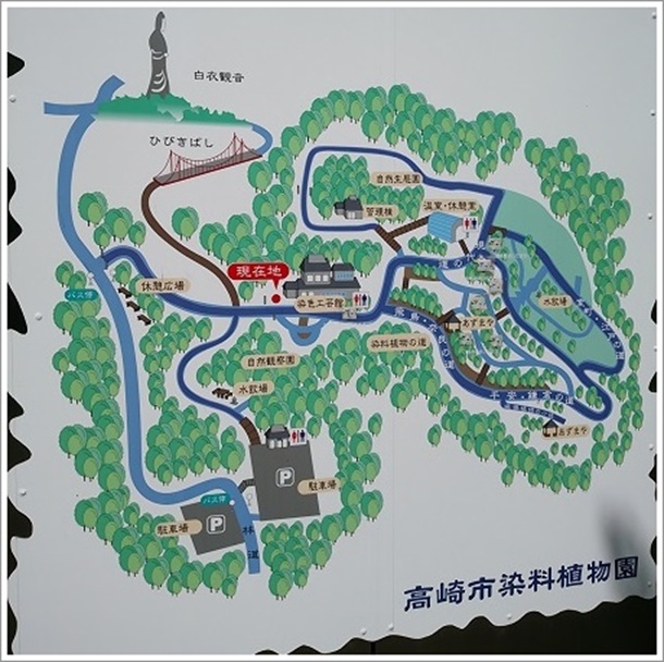 高崎市染料植物園付近の案内板