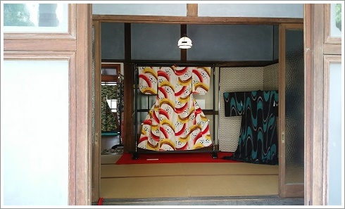 いせさき明治館に展示してある伊勢崎銘仙