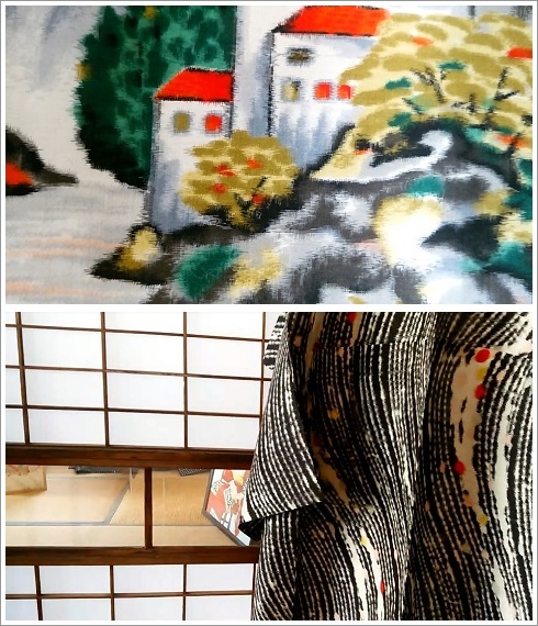 いせさき明治館に展示してある銘仙