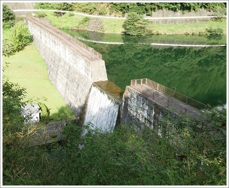 上から見た立沢川砂防ダム