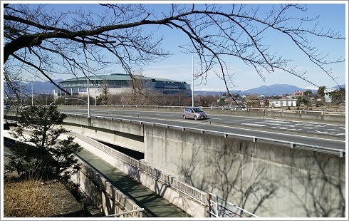 前橋東照宮方面から見たグリーンドーム前橋