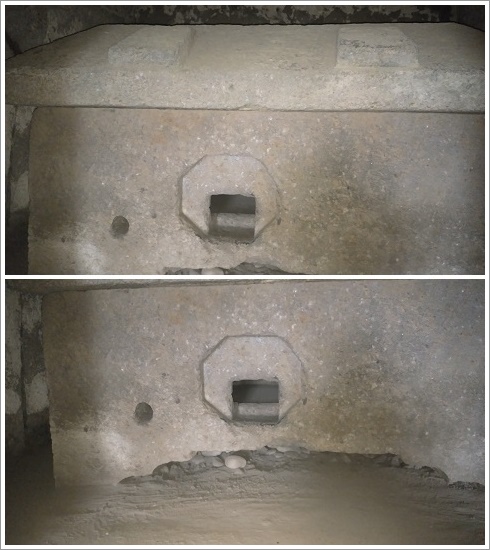 宝塔山古墳石室内部の家形石棺