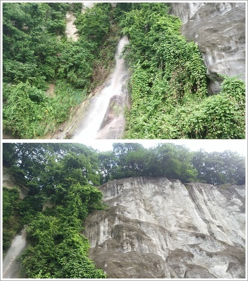 瀬戸の滝と隣の岩壁