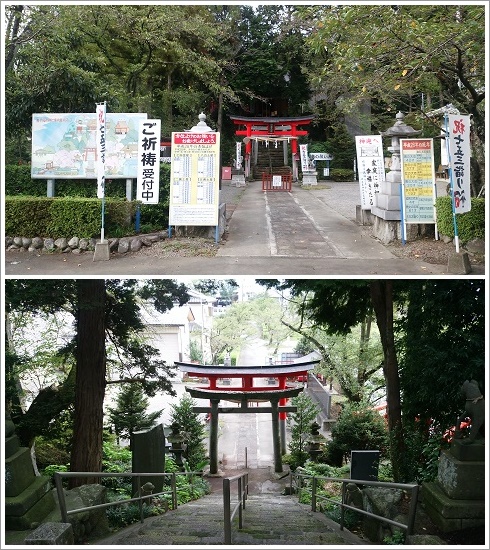 烏子稲荷神社の鳥居と参道