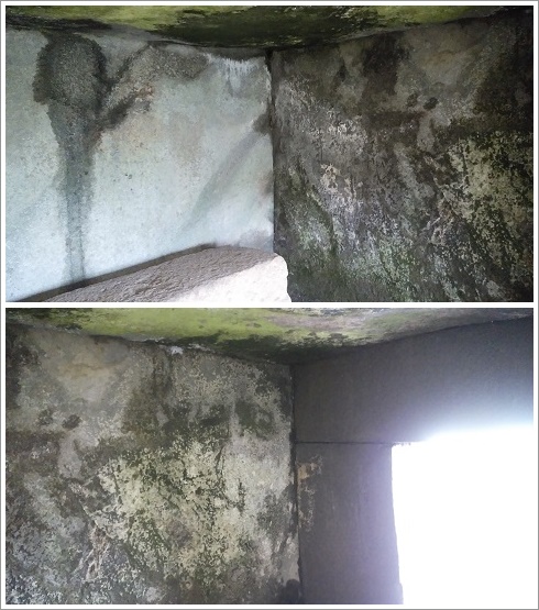 石室左右壁の加工した一枚巨石