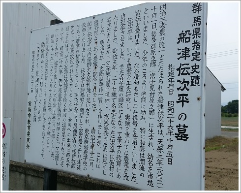 船津伝次平の説明看板