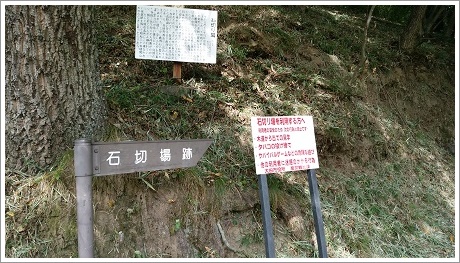 藪塚石切り場跡の入口看板