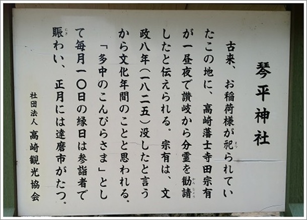 琴平神社の案内看板