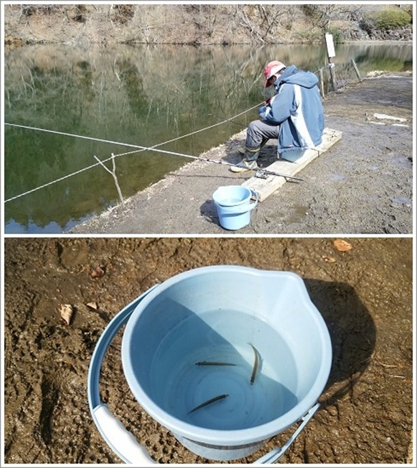 ワカサギ釣りを楽しんでいる方が二人いました