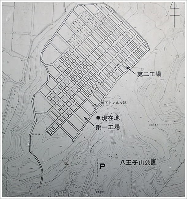 旧中島飛行機地下工場の地図
