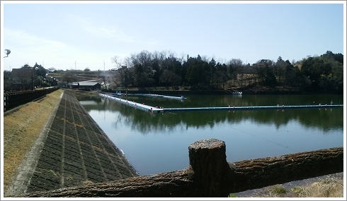 わかさぎ釣り場の鳴沢湖桟橋