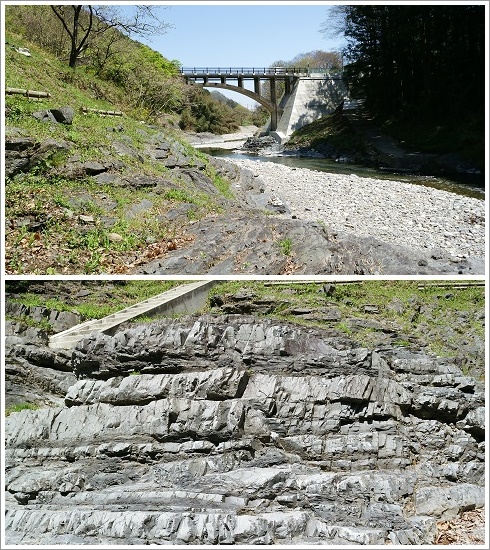 万年橋と南牧川と宮室の逆転層