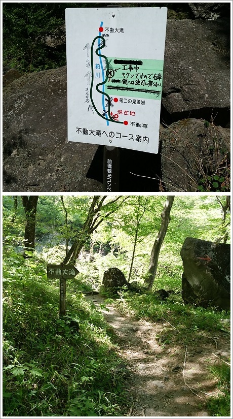 不動大滝の案内図