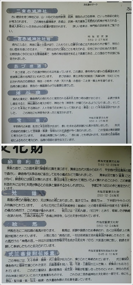 二宮赤城神社の案内板