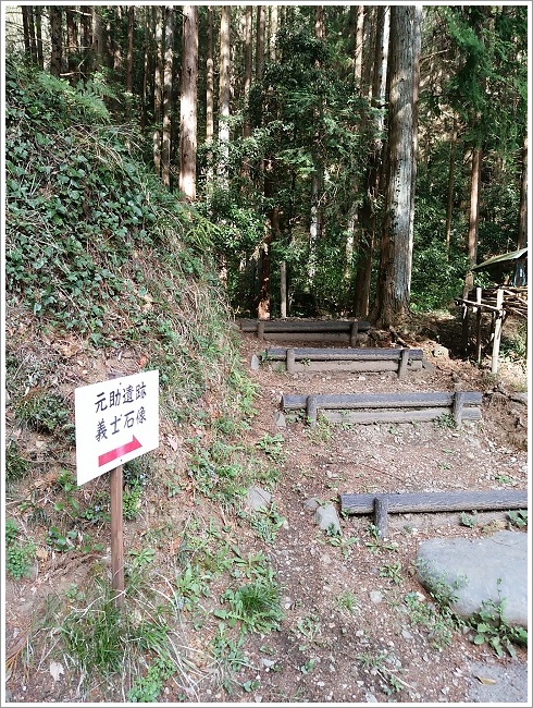 元助遺跡義士石像入口です