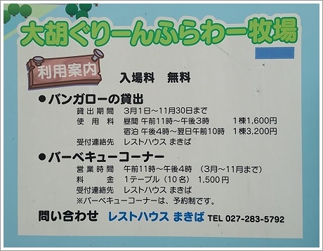 大胡ぐりーんふらわー牧場案内看板
