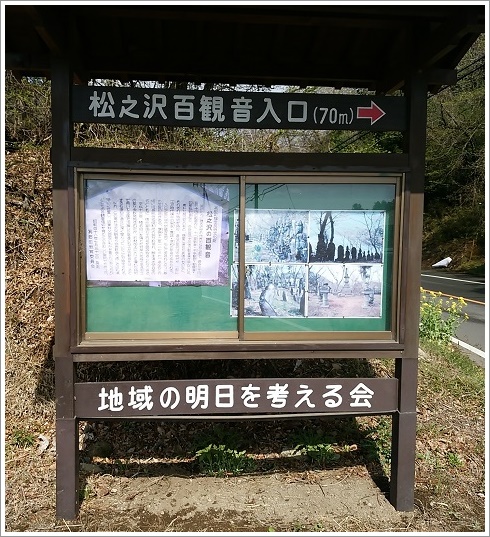 松之沢の百観音入口の看板です