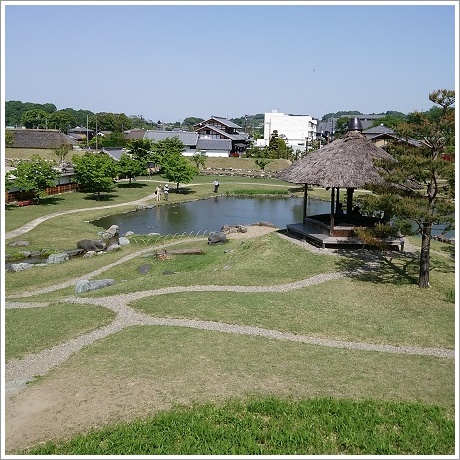 楽山園（梅の茶屋）から見える景色（昆明池方向）