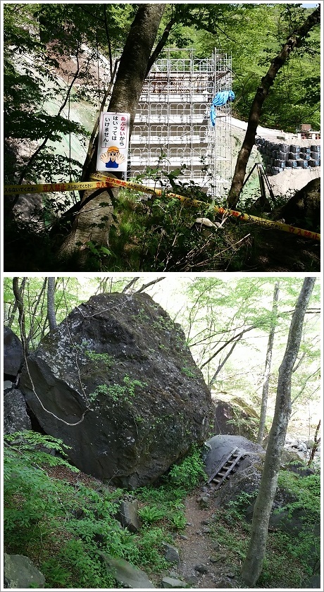 滝沢の不動滝付近の建築物